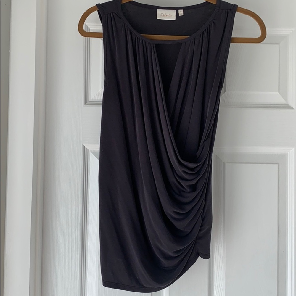 Deletta Anthropologie Gray ruched tank